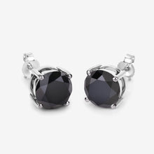 Load image into Gallery viewer, 3.48 Carat Genuine Black Diamond 14K White Gold Earrings
