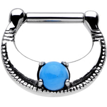 Load image into Gallery viewer, 14G Surgical Steel Semi-precious Turquoise Septum Clicker
