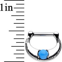 Load image into Gallery viewer, 14G Surgical Steel Semi-precious Turquoise Septum Clicker
