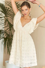Load image into Gallery viewer, Tie Back V-Neck Ruffle Sleeve Summer Dress For Women – Elegant, Chic &amp; Trendy V-Neck Fluttering Dress with Ruffles &amp; Tie Detail
