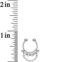 Load image into Gallery viewer, Clear CZ Dangle Bead Fake It Non-Pierced Clip On Fake Septum Ring

