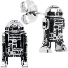 将图片加载到图库查看器，Officially Licensed Steel Star Wars R2D2 Stud Earrings
