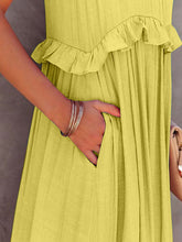 Load image into Gallery viewer, Romantic Ruffled Sleeveless Tiered Maxi Dress with Pockets Elegant &amp; Chic Statement Beautiful Design Dress
