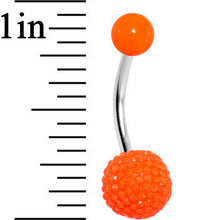 Load image into Gallery viewer, Orange Acrylic Textured Ball Belly Ring
