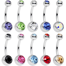 将图片加载到图库查看器，10 Piece Multicolor Belly Ring Pack Set Created with Crystals
