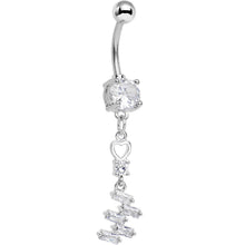 将图片加载到图库查看器，Clear Cubic Zirconia Geometric Dangle Belly Ring
