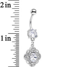 Load image into Gallery viewer, Clear Cubic Zirconia Yorkshire Lace Dangle Belly Ring
