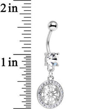 Load image into Gallery viewer, Clear Gem Mandala Medallion Dangle Belly Ring
