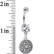 将图片加载到图库查看器，Clear Gem Sparkling Mandala Medallion Dangle Belly Ring
