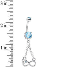将图片加载到图库查看器，Suspended in Infinity Aqua Gem Dangle Belly Ring
