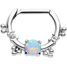 Load image into Gallery viewer, 16G Clear Gem Iridescent Imitation Opal Simple Septum Clicker
