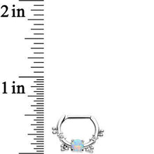 Load image into Gallery viewer, 16G Clear Gem Iridescent Imitation Opal Simple Septum Clicker
