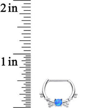 Load image into Gallery viewer, 16G Clear Gem Blue Imitation Opal Simple Septum Clicker
