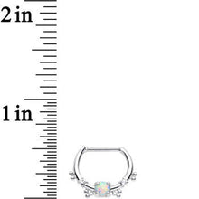 Load image into Gallery viewer, 16G Clear Gem Iridescent Imitation Opal Simple Septum Clicker
