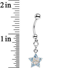 将图片加载到图库查看器，Aqua Gem Supernova Star Dangle Belly Ring
