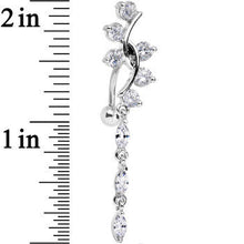 将图片加载到图库查看器，Clear Gem Swirl Teardrop Top Mount Dangle Belly Ring
