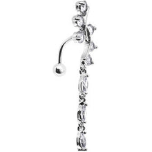 将图片加载到图库查看器，Clear Gem Swirl Teardrop Top Mount Dangle Belly Ring
