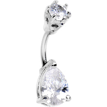Load image into Gallery viewer, Cleverly Clear Czech Stone Teardrop Belly Ring
