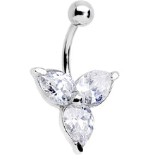 将图片加载到图库查看器，Clear Czech Stone Crystalline Trio Belly Ring
