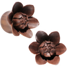 将图片加载到图库查看器，5/8 Organic Sabo Wood Bali Bloom Single Flare Plug Set
