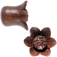 将图片加载到图库查看器，5/8 Organic Sabo Wood Bali Bloom Single Flare Plug Set

