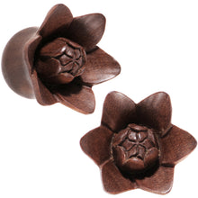 将图片加载到图库查看器，3/4 Organic Sabo Wood Bali Bloom Single Flare Plug Set

