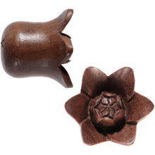 将图片加载到图库查看器，3/4 Organic Sabo Wood Bali Bloom Single Flare Plug Set
