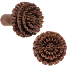 Load image into Gallery viewer, 6G Organic Sabo Wood Chrysanthemum Single Flare Plug Set
