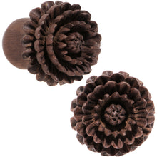 Load image into Gallery viewer, 1/2 Organic Sabo Wood Chrysanthemum Single Flare Plug Set
