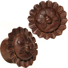 将图片加载到图库查看器，3/4 Organic Sabo Wood Bumble Bee Saddle Plug Set
