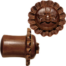 Load image into Gallery viewer, 1/2 Organic Sabo Wood Bumble Bee Saddle Plug Set
