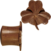 将图片加载到图库查看器，1/2 Organic Sabo Wood Shamrock Saddle Plug Set
