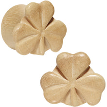 将图片加载到图库查看器，5/8 Organic Crocodile Wood Shamrock Saddle Plug Set
