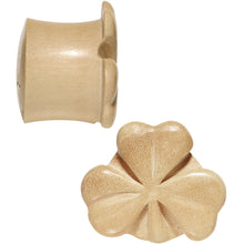 将图片加载到图库查看器，5/8 Organic Crocodile Wood Shamrock Saddle Plug Set
