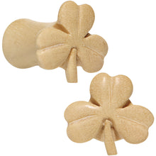 Load image into Gallery viewer, 2G Organic Crocodile Wood Shamrock Saddle Plug Set
