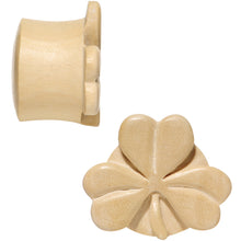 Load image into Gallery viewer, 8G Organic Crocodile Wood Shamrock Saddle Plug Set
