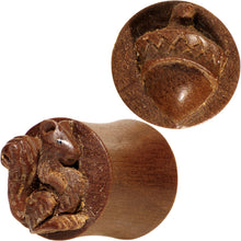 Load image into Gallery viewer, 7/16 Organic Wood Squirrels Gone Nuts Saddle Plug Set
