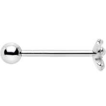 Load image into Gallery viewer, Simple Stainless Steel Butterfly Flat Top Barbell Tongue Ring
