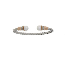 Load image into Gallery viewer, FW Pearl Bangle Bracelet Sterling Silver

