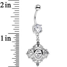 将图片加载到图库查看器，Clear CZ Gem Elegant Beauty Diamond Dangle Belly Ring
