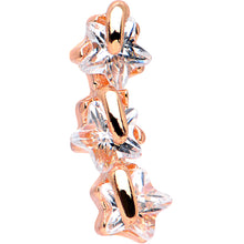 Load image into Gallery viewer, 16G 1/4 Steel Clear CZ Rosy Three Star Right Cartilage Earring
