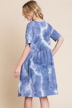 Load image into Gallery viewer, Tie-Dye V-Neck Half Sleeve Dress – Casual, Fluttering, Stylish and Trendy Tie-Dye Dress with Flattering V-Neck and Comfortable Half Sleeves
