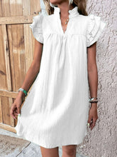 Load image into Gallery viewer, Elegant Ruffled Cap Sleeve Mini Dress Feminine &amp; Flowy Summer Dress
