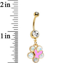 将图片加载到图库查看器，Gold Anodized Iridescent Gem Nature's Wonder Dangle Belly Ring
