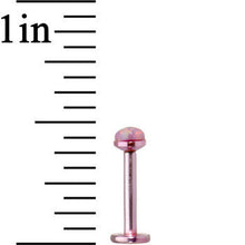 Load image into Gallery viewer, 16G 5/16 Pink 3mm Synthetic Opal Internally Threaded Labret
