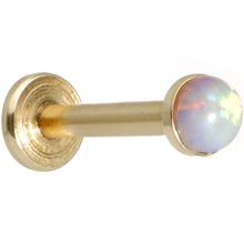 Load image into Gallery viewer, 16G 5/16 White 3mm Synthetic Opal Internally Threaded Labret
