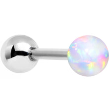 Load image into Gallery viewer, 16G 5/16 Steel White Imitation Opal Ball Cartilage Earring
