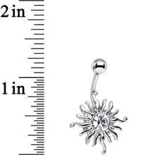Load image into Gallery viewer, Clear Gem Tribal Shining Sun Belly Ring
