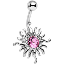 将图片加载到图库查看器，Pink Gem Tribal Shining Sun Belly Ring
