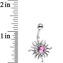 将图片加载到图库查看器，Pink Gem Tribal Shining Sun Belly Ring
